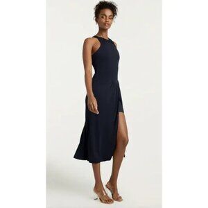 NEW Cinq a Sept Lezlie Dress Womens 2 High Slit Chic Luxury Elegant Dark Blue